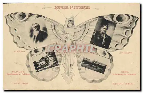 Cartes postales Souvenir Presidentiel Fallieres Loupillon Residence de M Fallieres Papillon