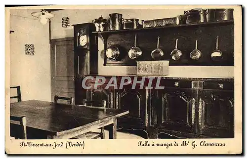 Cartes postales St Vincent sur Jard Salle a manger de Mr G Clemenceau