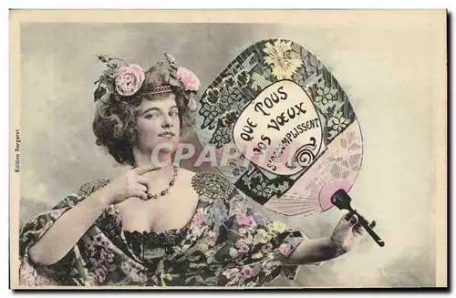 Cartes postales Fantaisie Femme Eventail