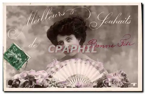 Cartes postales Fantaisie Femme Eventail