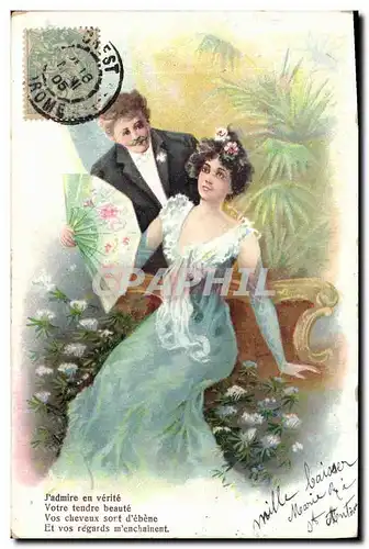 Cartes postales Fantaisie Femme Eventail