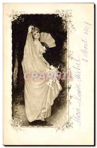 Cartes postales Fantaisie Femme Eventail