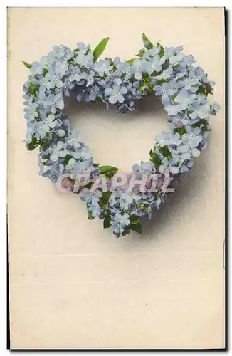 Cartes postales Fantaisie Coeur Fleurs