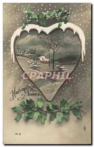 Cartes postales Fantaisie Coeur Heureuse Annee