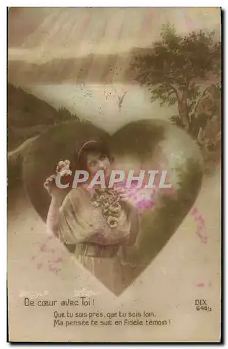 Cartes postales Fantaisie Coeur Femme