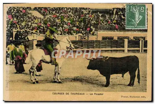 Ansichtskarte AK Corrida Course de taureaux Le picador (carte toilee)