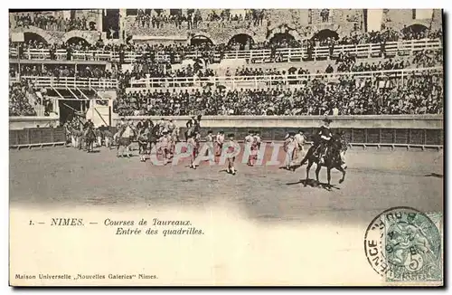 Cartes postales Corrida Course de taureaux Entree des taureaux