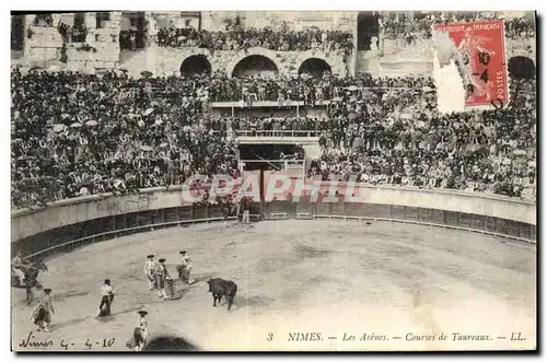 Ansichtskarte AK Corrida Course de taureaux Nimes Les arenes