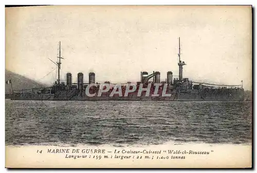 Ansichtskarte AK Bateau de Guerre Le croiseur cuirasse Waldeck Rousseau