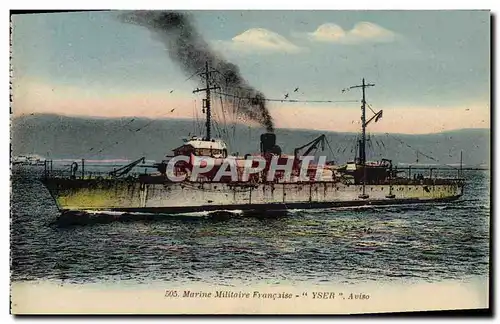 Cartes postales Bateau de Guerre Yser Aviso