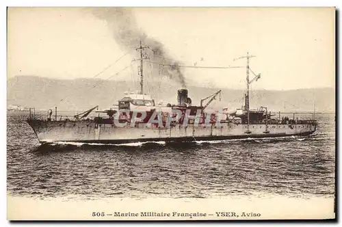 Cartes postales Bateau de Guerre Yser Aviso