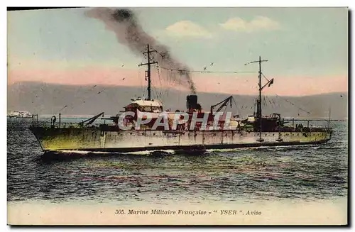 Cartes postales Bateau de Guerre Yser Aviso