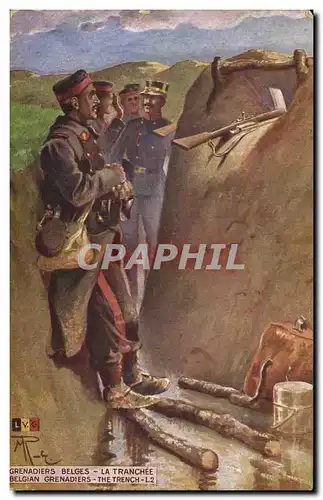 Cartes postales Militaria LVC Grenadiers Belges La tranchee