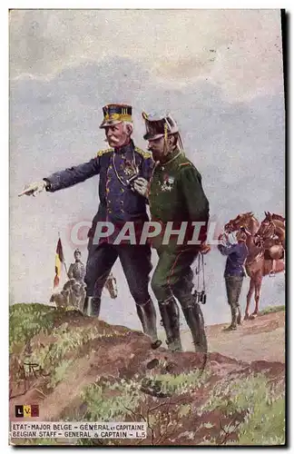 Ansichtskarte AK Militaria LVC Etat major Belge General et Capitaine