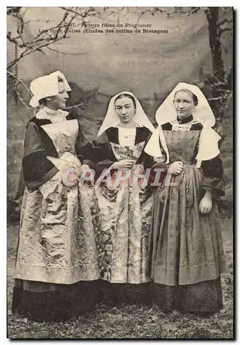 Ansichtskarte AK Folklore Jeunes filles de Pluyigner Les trois coiffes