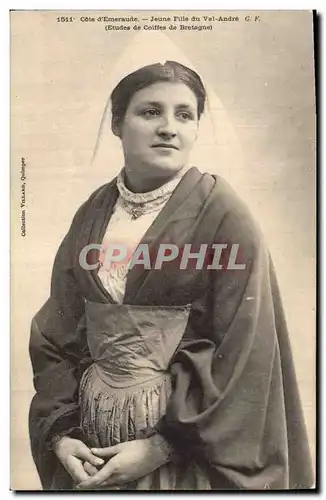 Cartes postales Folklore Jeune fille de Val Andre