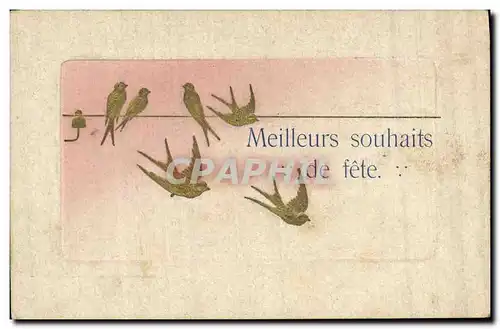 Cartes postales Fantaisie Hirondelles