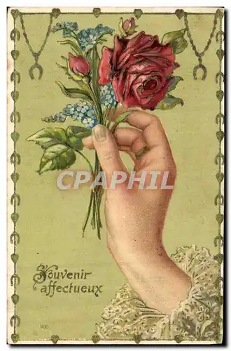 Cartes postales Fantaisie Fleurs Main