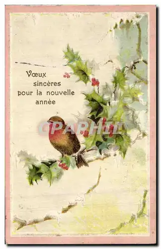 Cartes postales Fantaisie Fleurs Oiseau