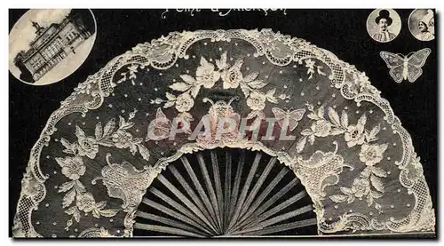Cartes postales Folklore Dentelle Dentelliere Point d'Alencon Papillon