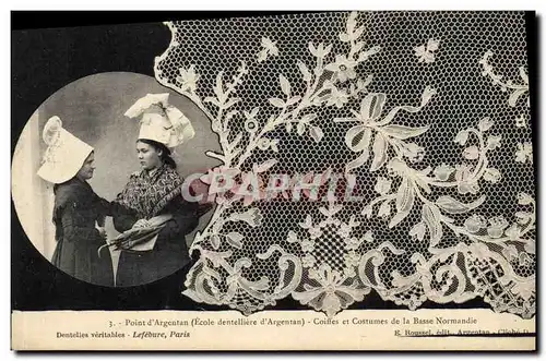 Cartes postales Folklore Dentelle Ecole Dentelliere d'Argentan Point d'Argentan Normandie