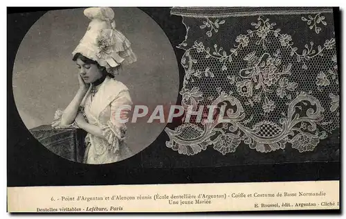 Cartes postales Folklore Dentelle Ecole Dentelliere d'Argentan Point d'Argentan Normandie