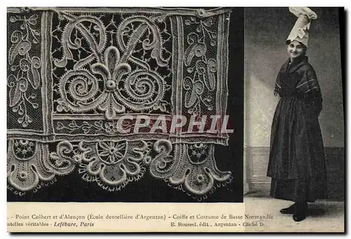Cartes postales Folklore Dentelle Ecole Dentelliere d'Argentan Point Colbert et d'Alencon Normandie