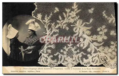 Cartes postales Folklore Dentelle Ecole Dentelliere d'Argentan Point d'Argentan Normandie