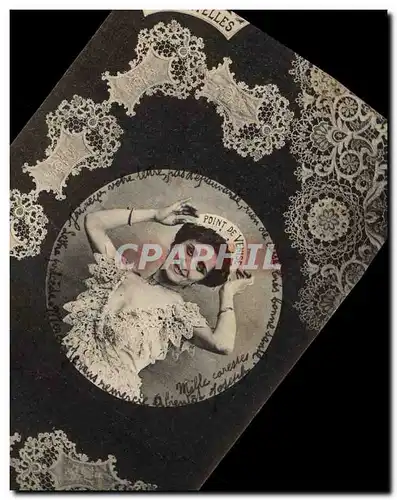 Cartes postales Folklore Dentelle Dentelliere Point de Venise