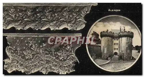 Cartes postales Folklore Dentelle Ecole Dentelliere de Point d'Alencon Le chateau Alencon
