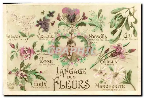 Cartes postales Fantaisie Le langage des fleurs