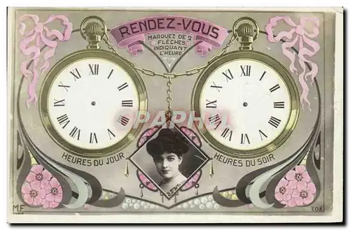 Cartes postales Fantaisie Femme Montre a gousset