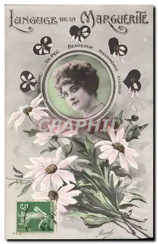 Cartes postales Fantaisie Le langage de la marguerite