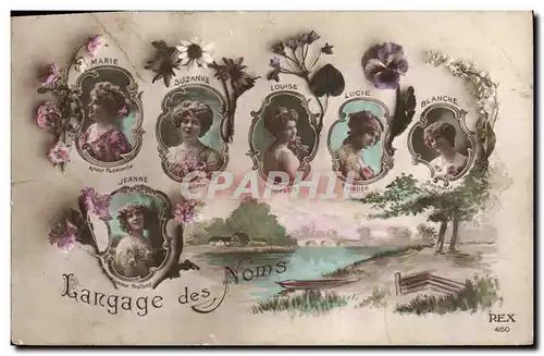 Cartes postales Fantaisie Le langage des noms Femme