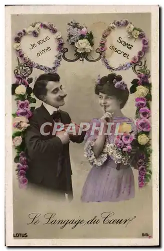 Cartes postales Fantaisie Le langage du coeur Femme