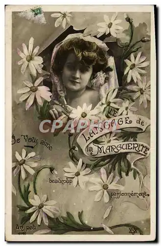 Cartes postales Fantaisie Le langage de la marguerite