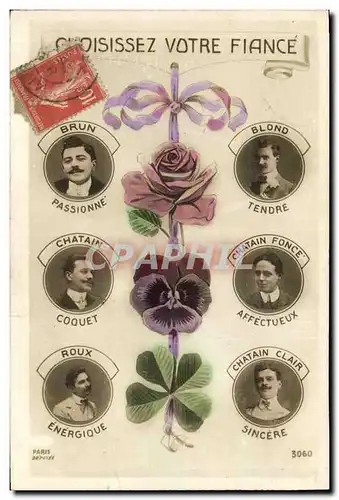 Cartes postales Fantaisie Fleurs Choisissez votre fiance