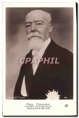 Cartes postales Paul Doumer President de la Republique