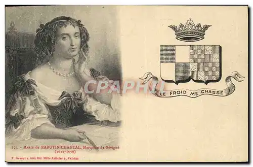 Cartes postales Marie de Rabutin Chantal Marquise de Sevigne Le froid me chasse