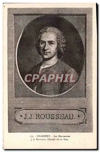 Cartes postales JJ Rousseau Chambery Les Charmettes