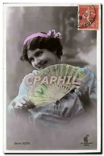 Cartes postales Fantaisie Femme Eventail