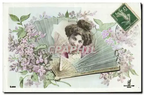 Cartes postales Fantaisie Femme Eventail