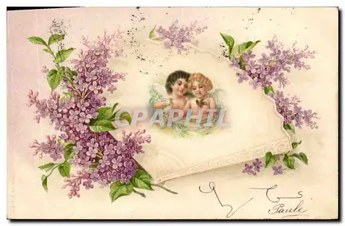 Cartes postales Fantaisie Anges Eventail