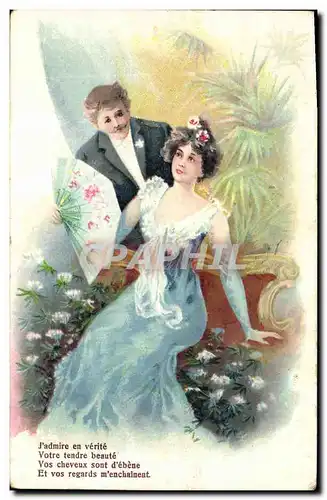 Cartes postales Fantaisie Femme Eventail