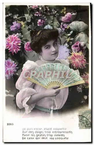 Cartes postales Fantaisie Femme Eventail