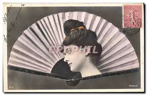 Cartes postales Fantaisie Femme Eventail