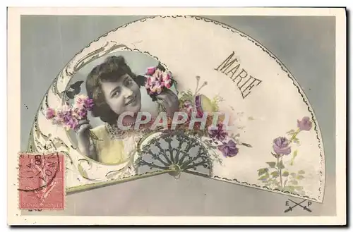 Cartes postales Fantaisie Femme Eventail Marie