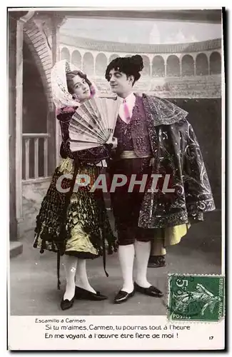 Cartes postales Fantaisie Femme Eventail Escamillo a Carmen