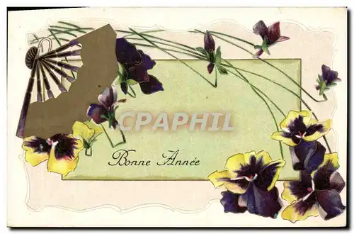 Cartes postales Fantaisie Fleurs Eventail
