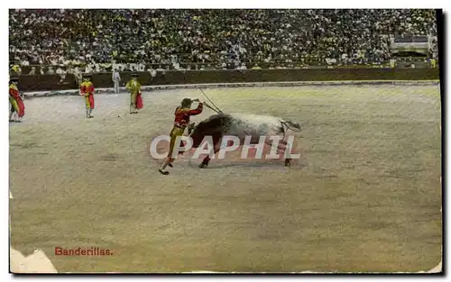 Cartes postales Corrida Course de Taureaux Banderillas